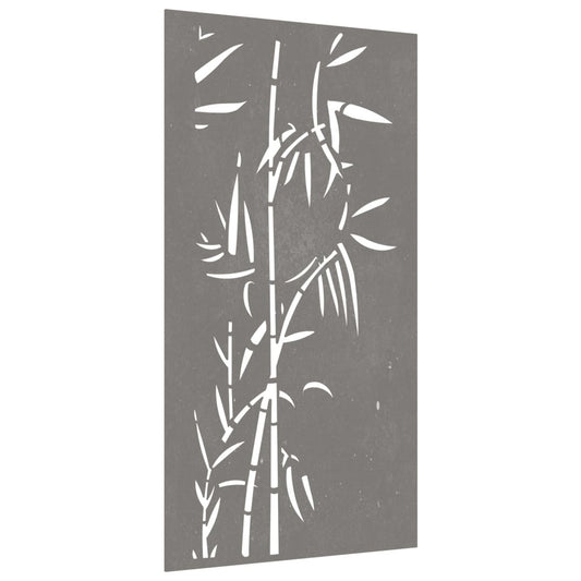 Garden Wall Decoration 105X55 Cm Corten Steel Bamboo Design