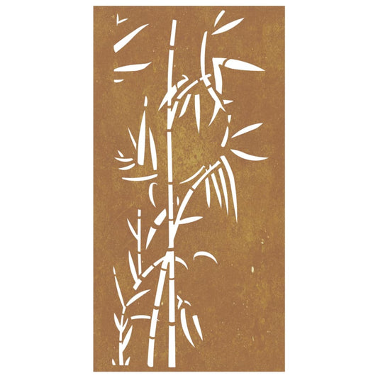Garden Wall Decoration 105X55 Cm Corten Steel Bamboo Design