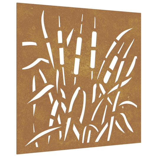 Garden Wall Decoration 55X55 Cm Corten Steel Grass Design