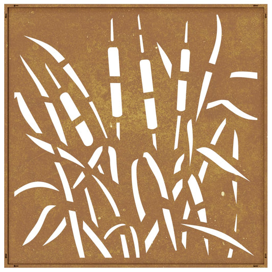 Garden Wall Decoration 55X55 Cm Corten Steel Grass Design