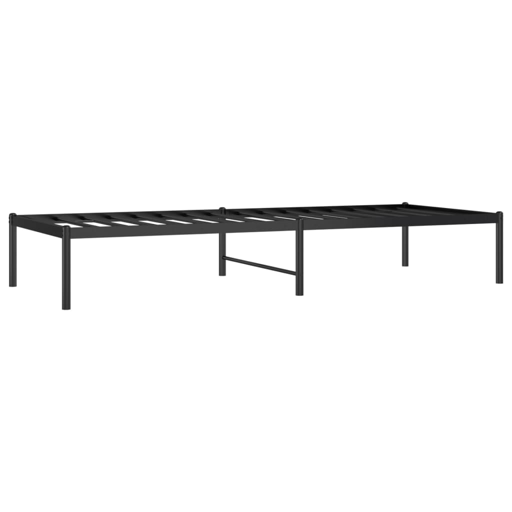 Metal Bed Frame without Mattress Black 75x190cm