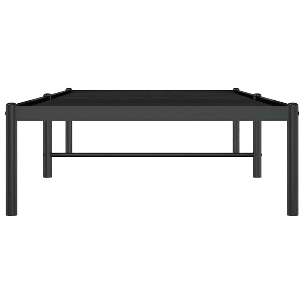 Metal Bed Frame without Mattress Black 75x190cm