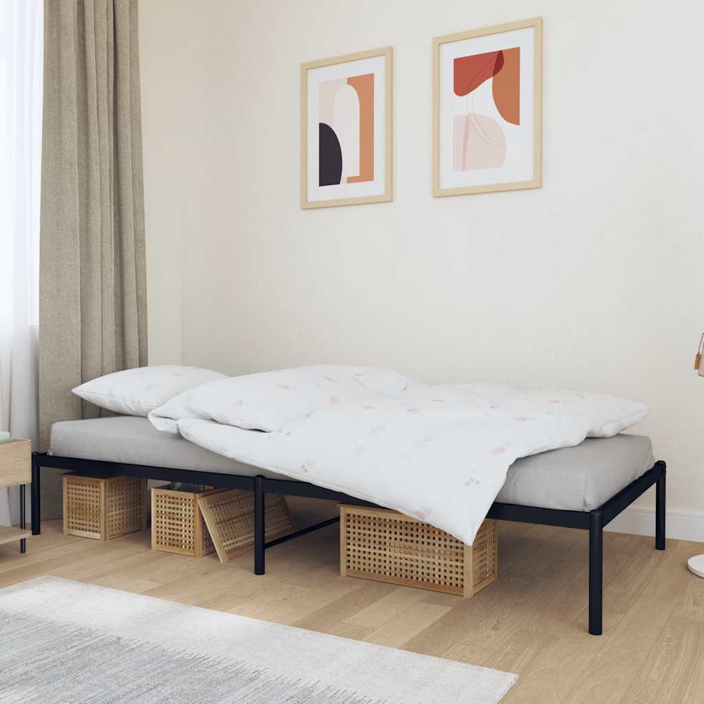 Metal Bed Frame without Mattress Black 90x200cm