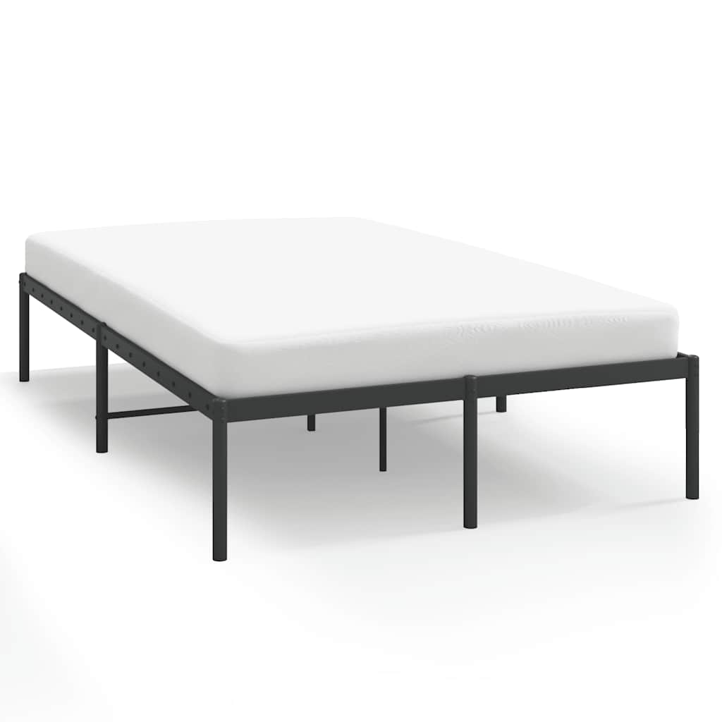 Metal Bed Frame without Mattress Black 135x190cm