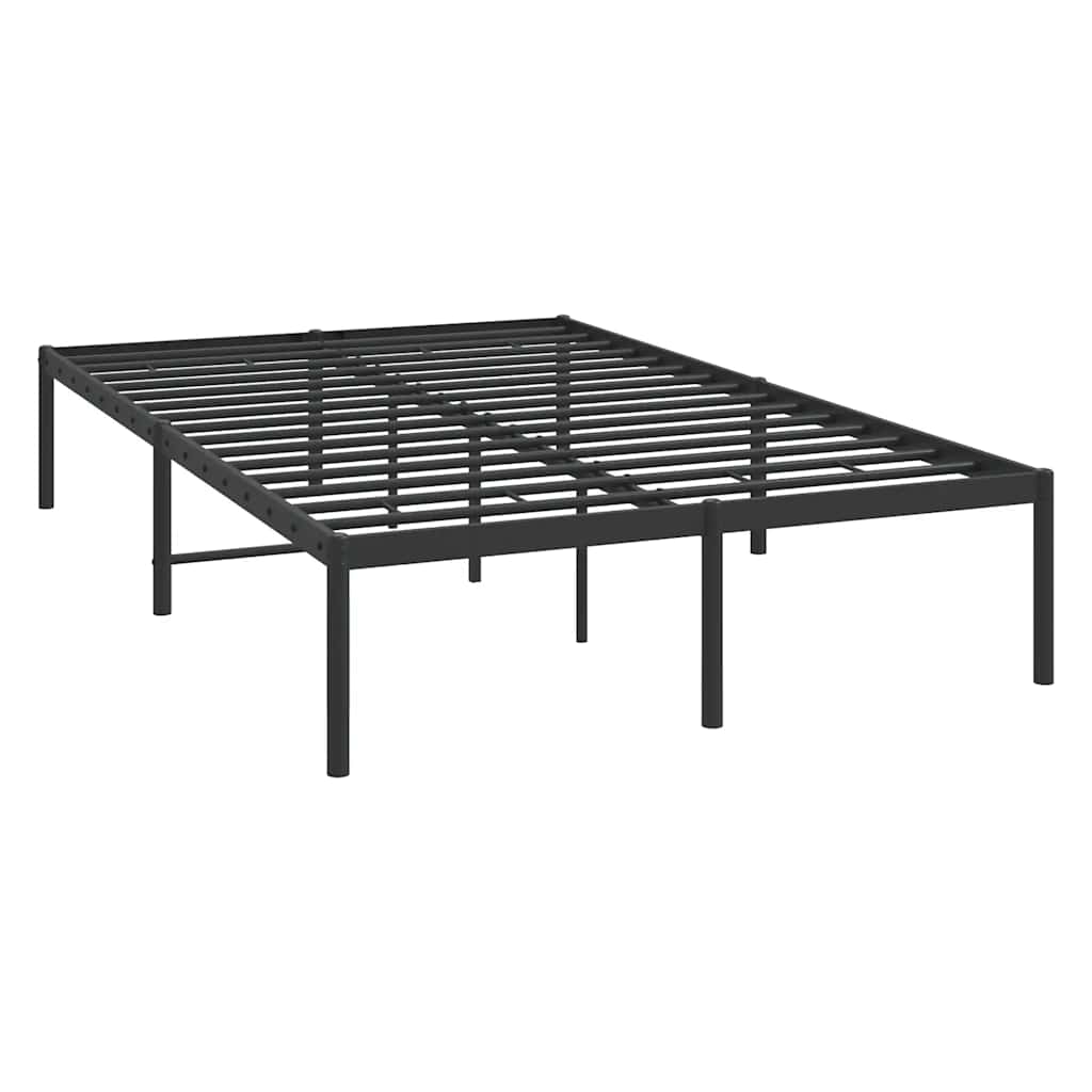 Metal Bed Frame without Mattress Black 135x190cm
