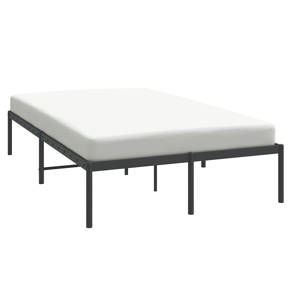 Metal Bed Frame without Mattress Black 135x190cm