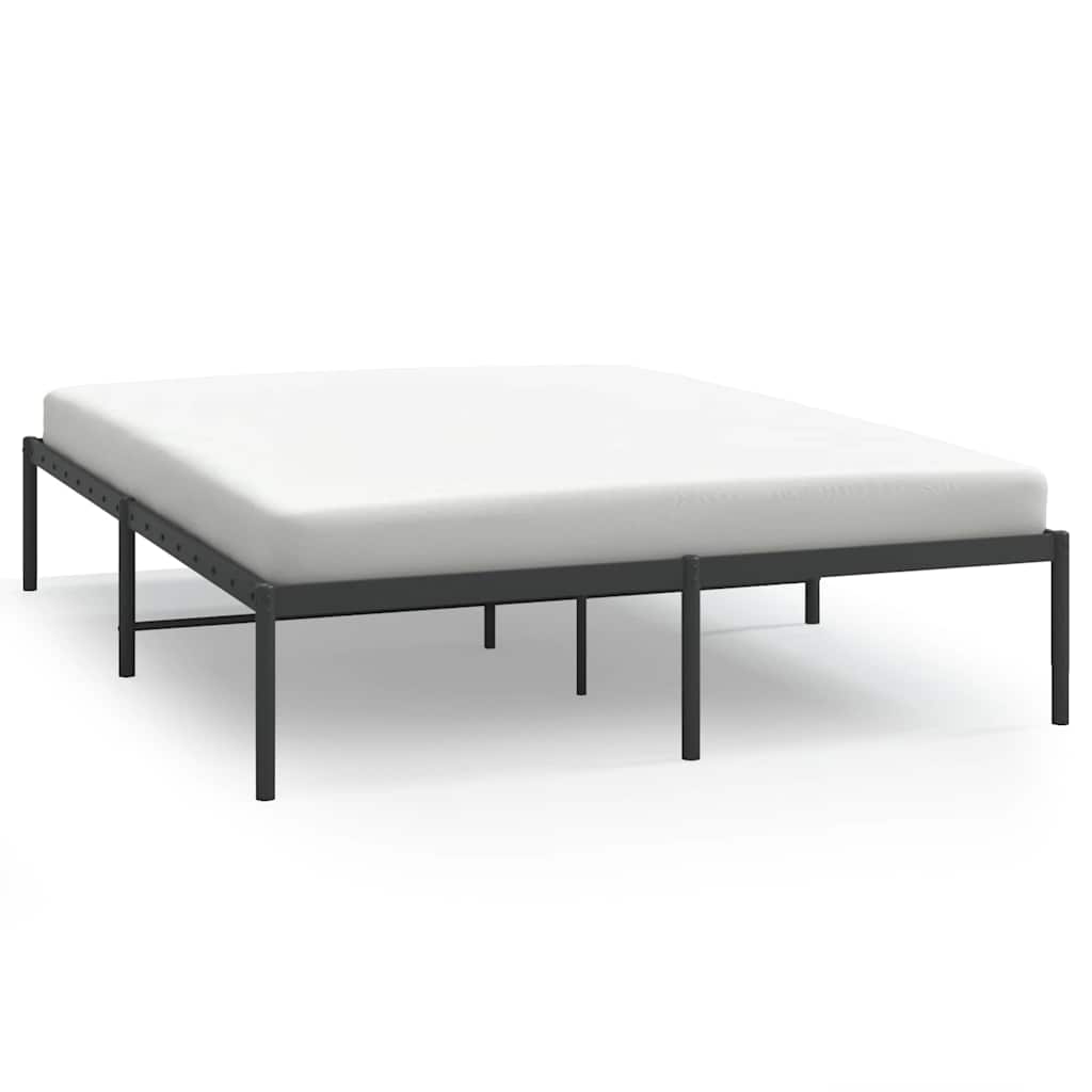 Metal Bed Frame without Mattress Black 140x190cm