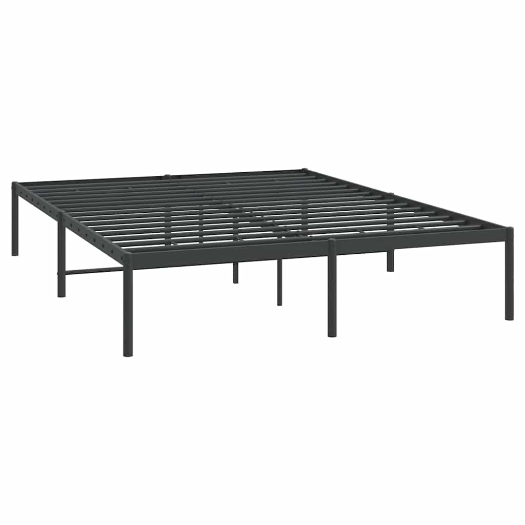 Metal Bed Frame without Mattress Black 140x190cm