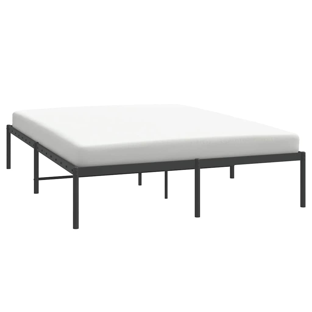Metal Bed Frame without Mattress Black 140x190cm