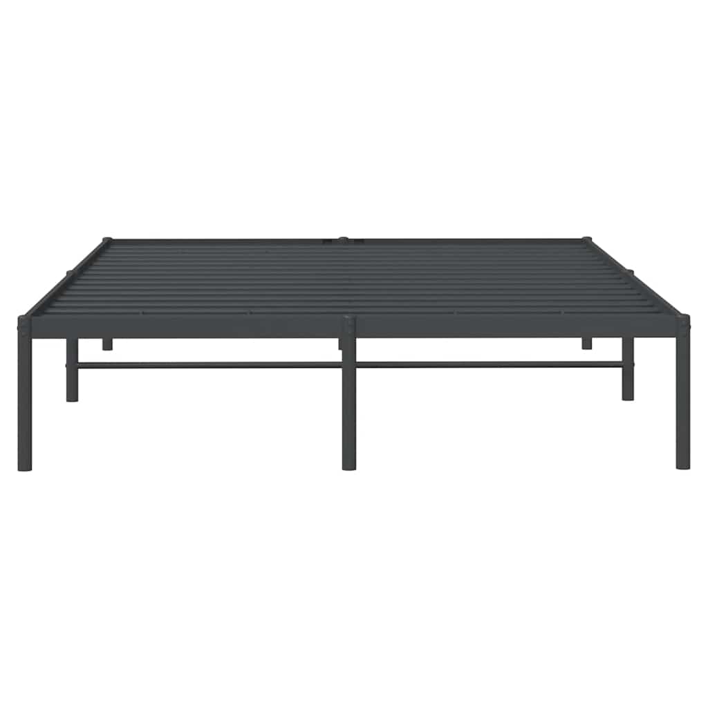 Metal Bed Frame without Mattress Black 140x190cm
