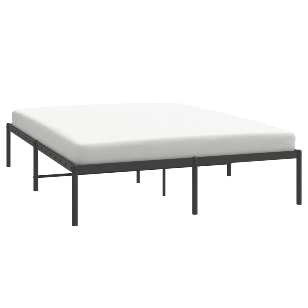 Metal Bed Frame without Mattress Black 150x200cm