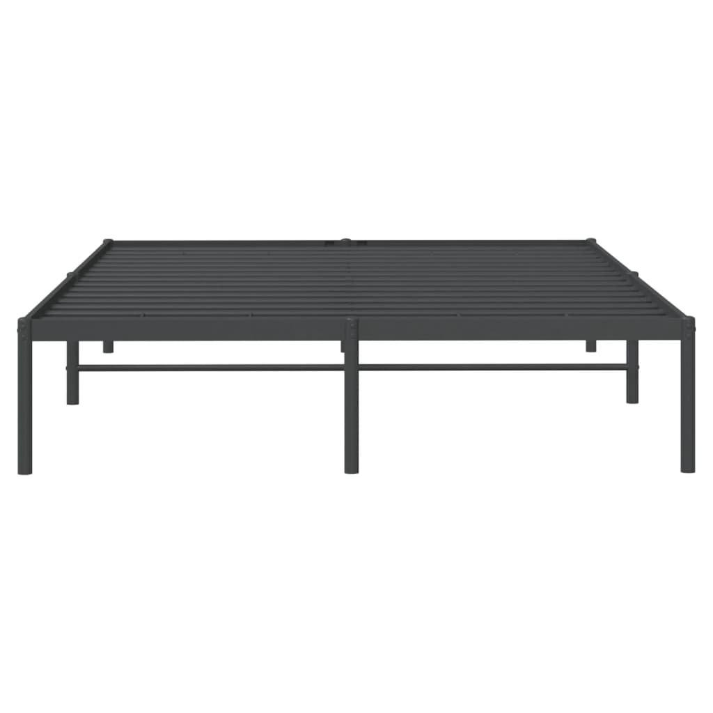 Metal Bed Frame without Mattress Black 150x200cm