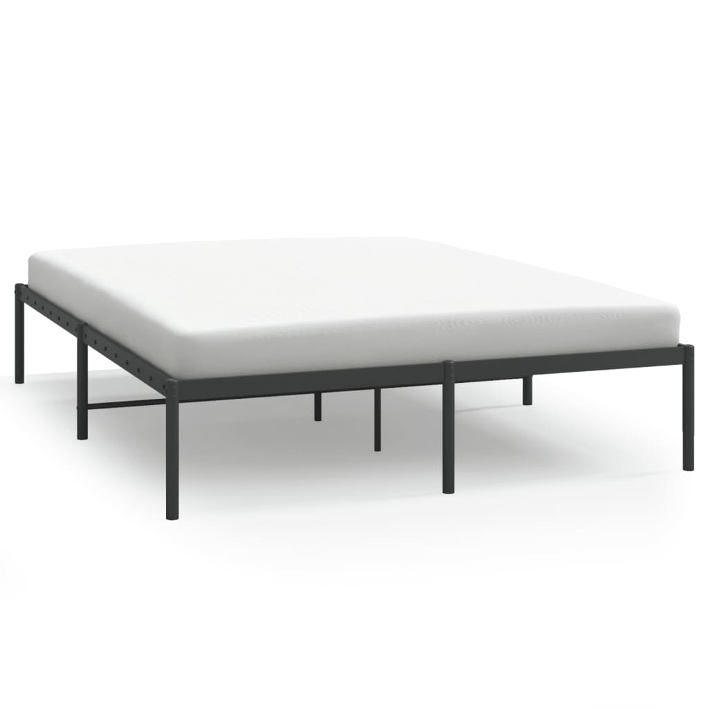 Metal Bed Frame without Mattress Black 160x200cm