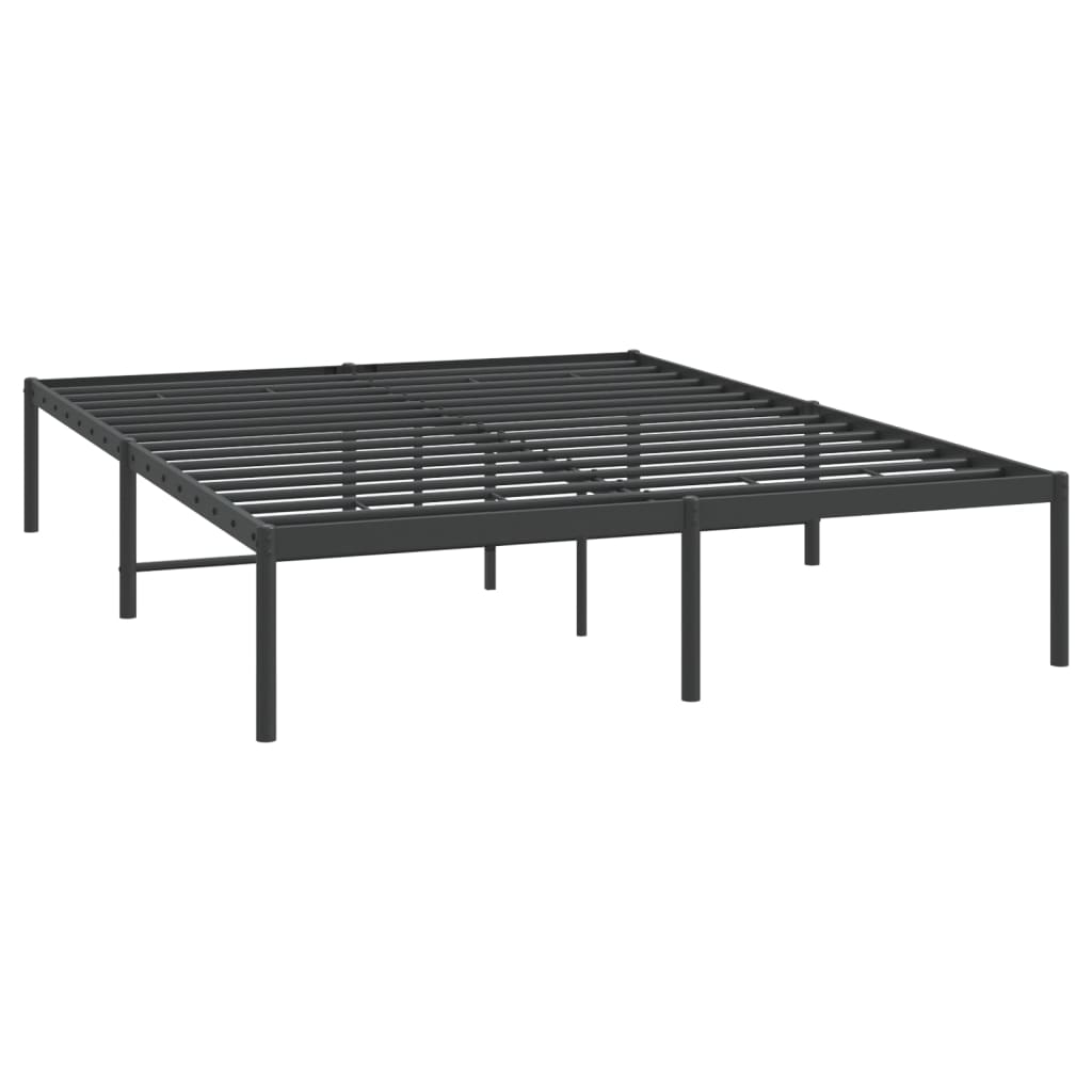 Metal Bed Frame without Mattress Black 160x200cm