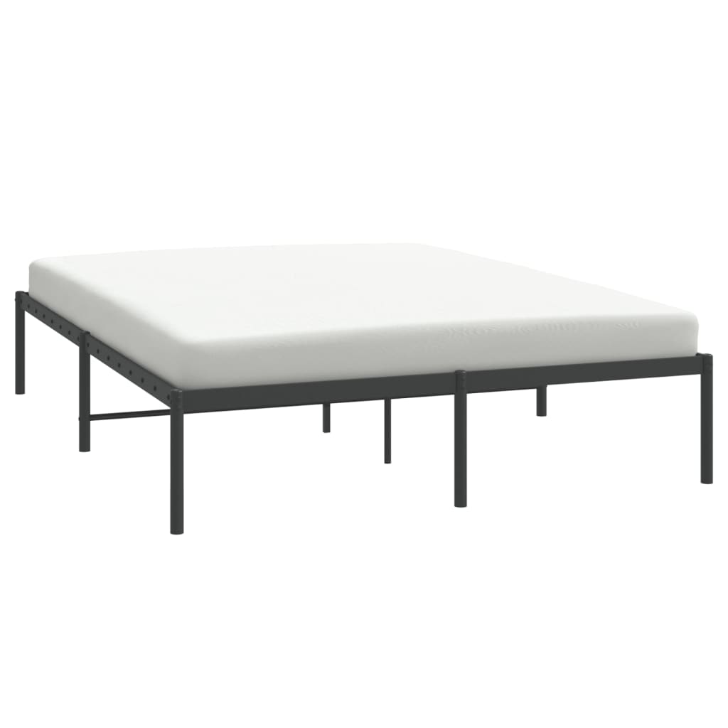 Metal Bed Frame without Mattress Black 160x200cm