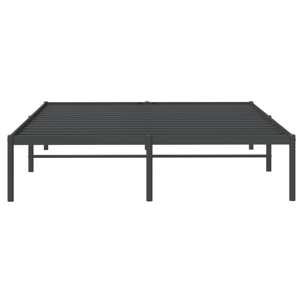 Metal Bed Frame without Mattress Black 160x200cm