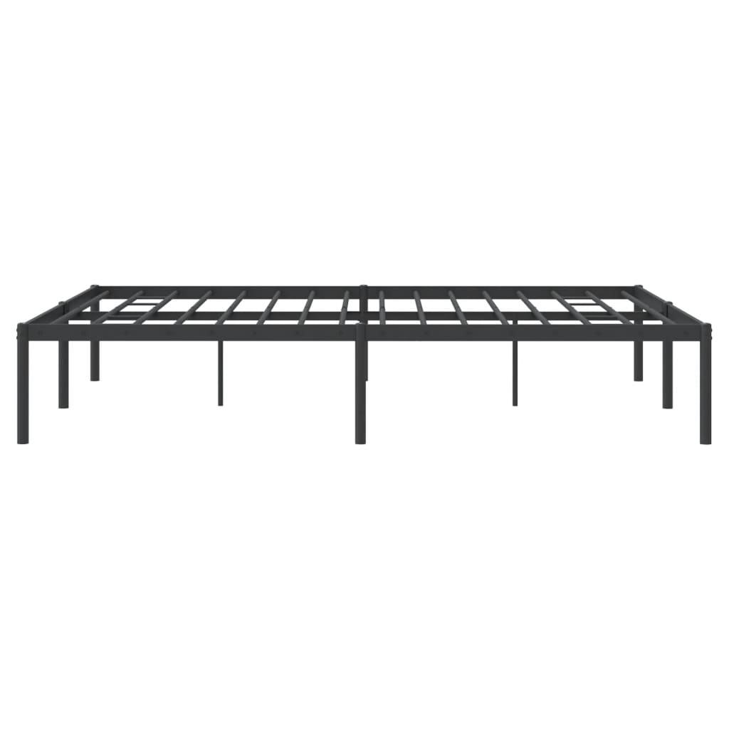 Metal Bed Frame without Mattress Black 160x200cm