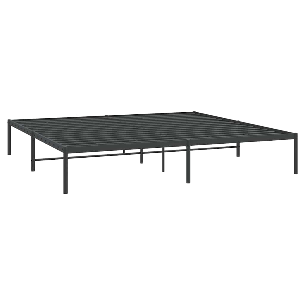Metal Bed Frame without Mattress Black 183x213cm