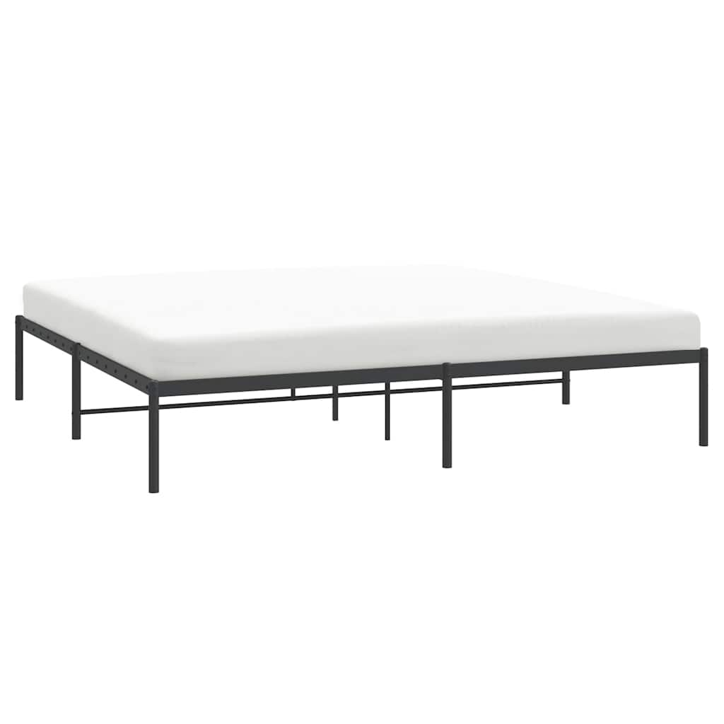 Metal Bed Frame without Mattress Black 183x213cm