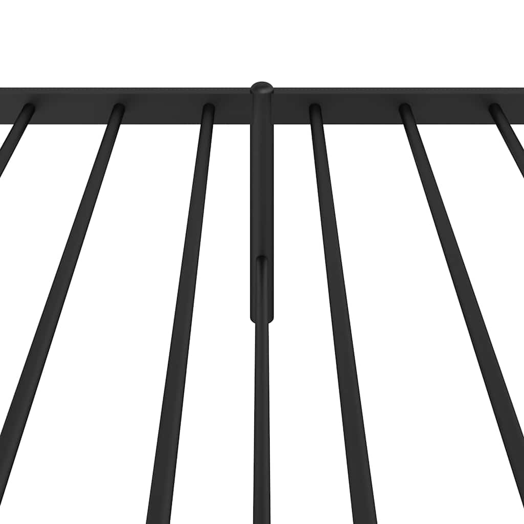 Metal Bed Frame without Mattress with Headboard Black 80x200cm