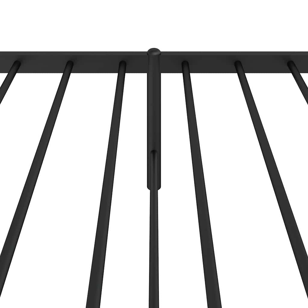 Metal Bed Frame without Mattress with Headboard Black 90x190cm