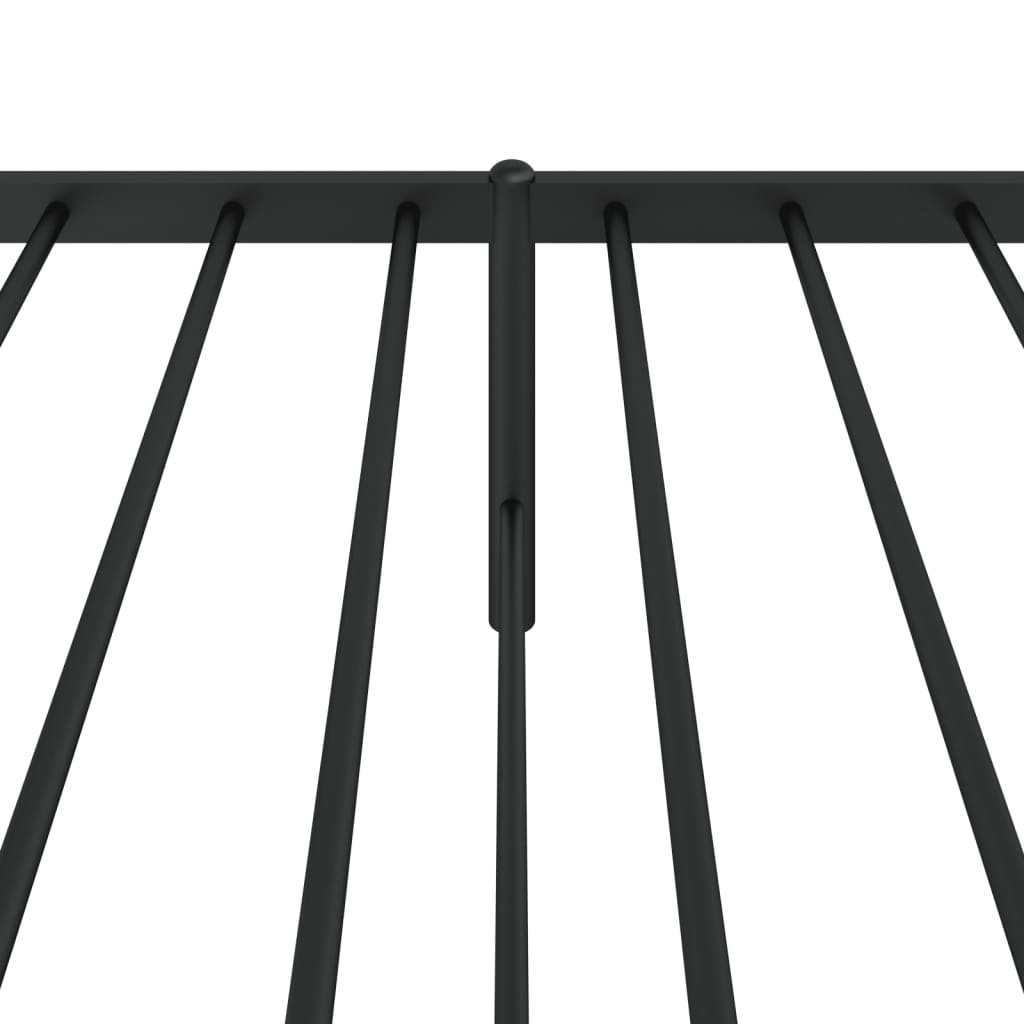 Metal Bed Frame without Mattress with Headboard Black 90x200cm