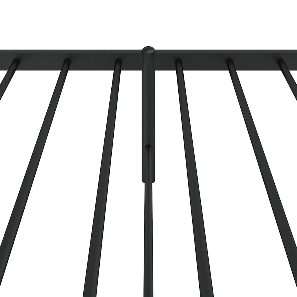 Metal Bed Frame without Mattress with Headboard Black 100x200cm