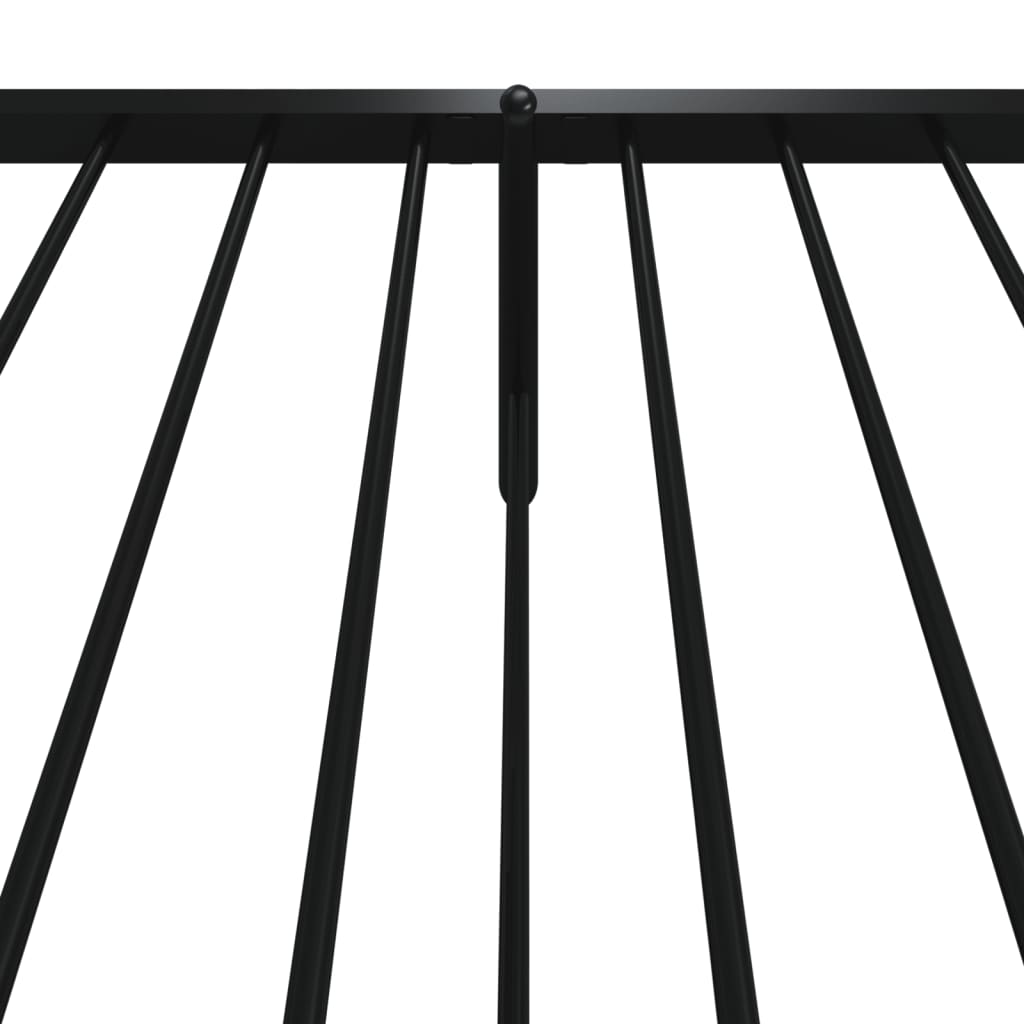 Metal Bed Frame without Mattress with Footboard Black 80x200cm