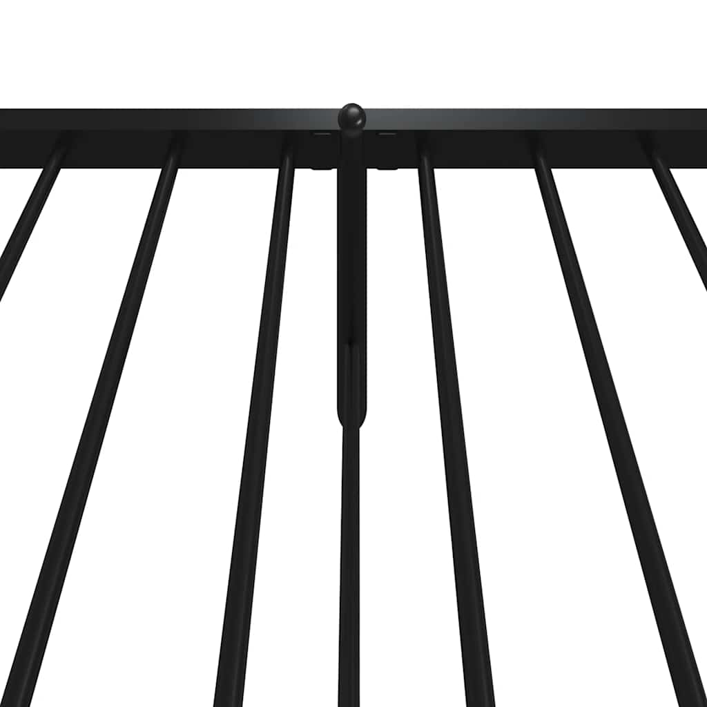 Metal Bed Frame without Mattress with Footboard Black 100x190cm