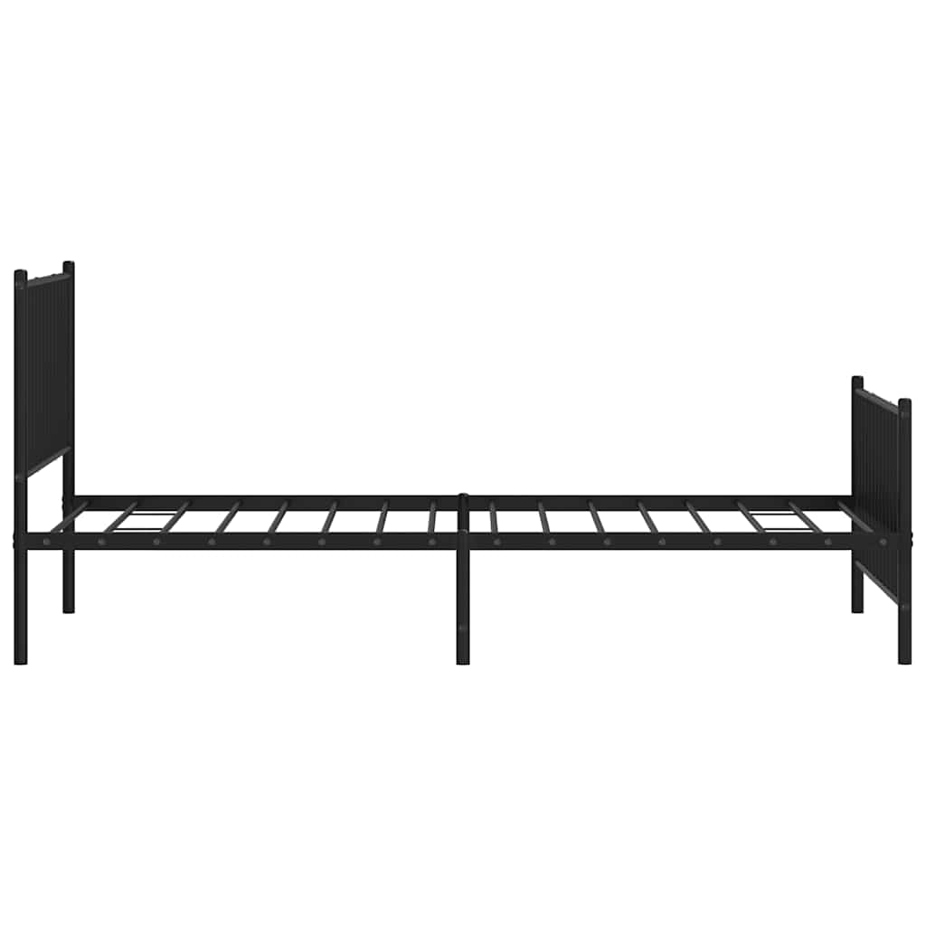 Metal Bed Frame without Mattress with Footboard Black 100x200cm