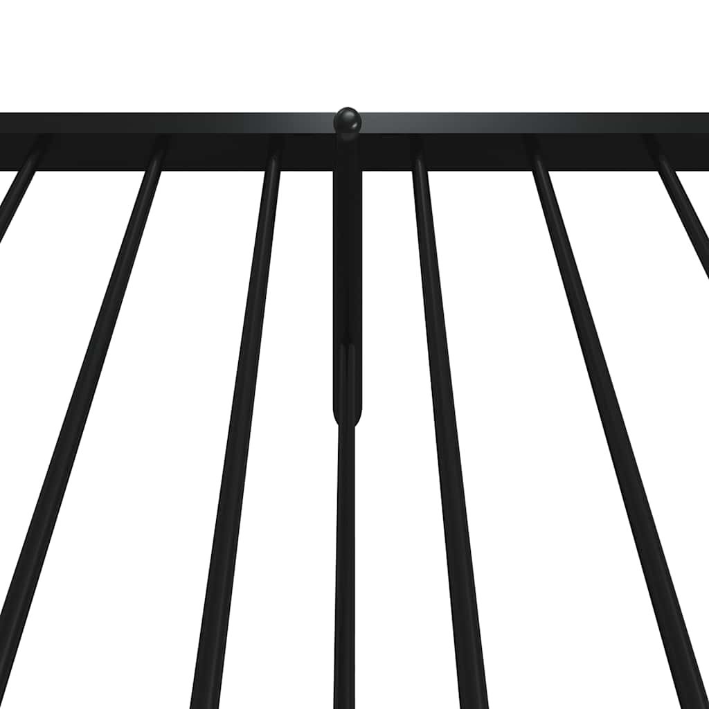 Metal Bed Frame without Mattress with Footboard Black 100x200cm