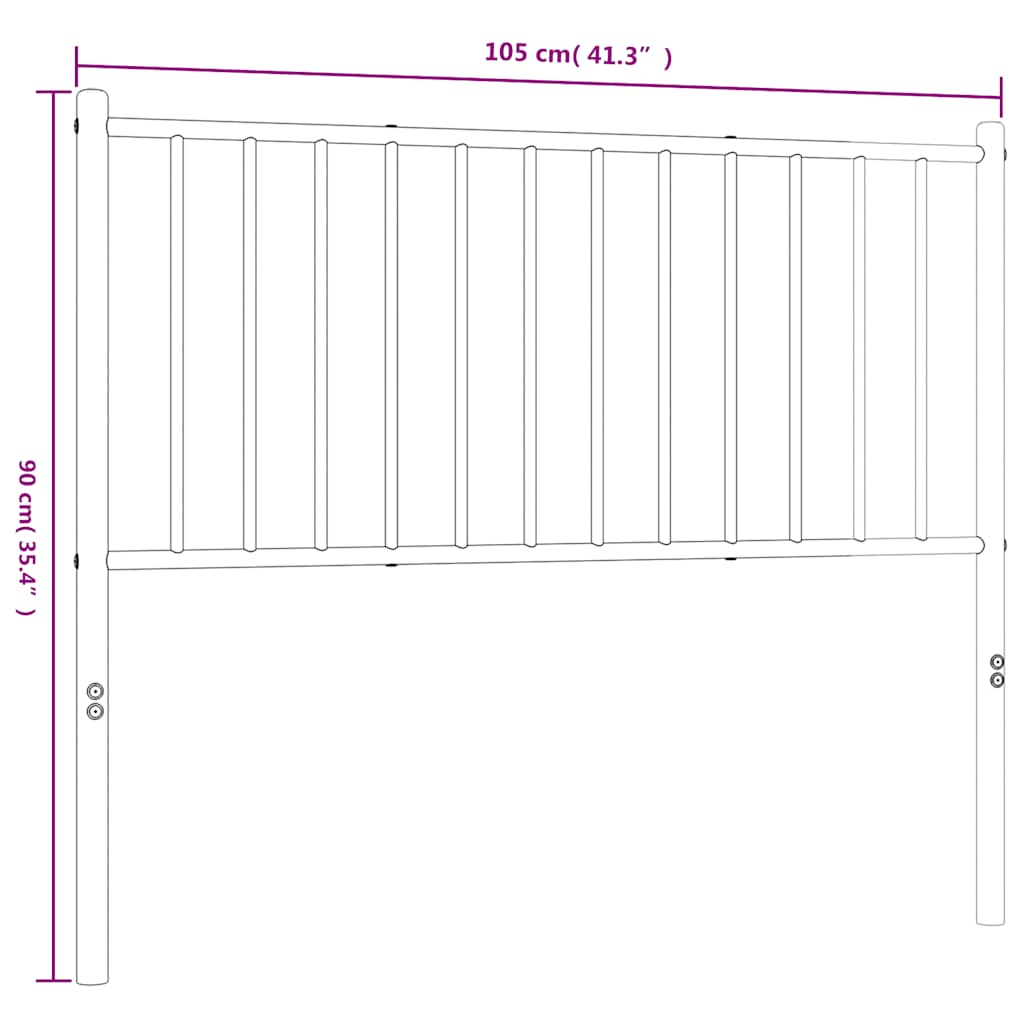Metal Headboard Black 100 cm