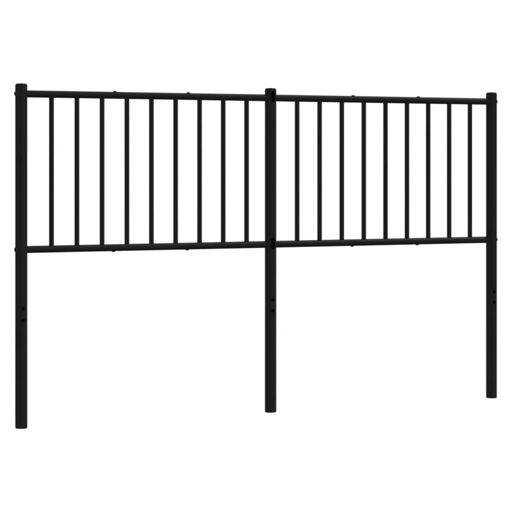 Metal Headboard Black 160 cm