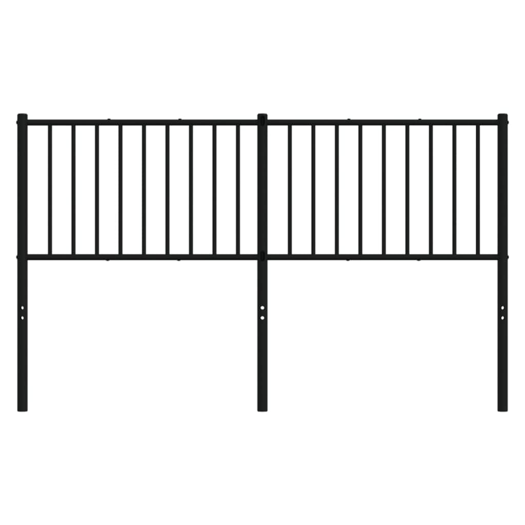 Metal Headboard Black 160 cm