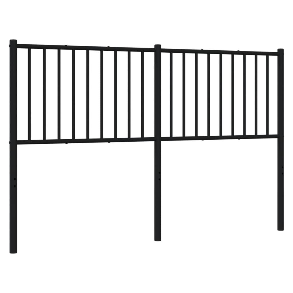 Metal Headboard Black 160 cm