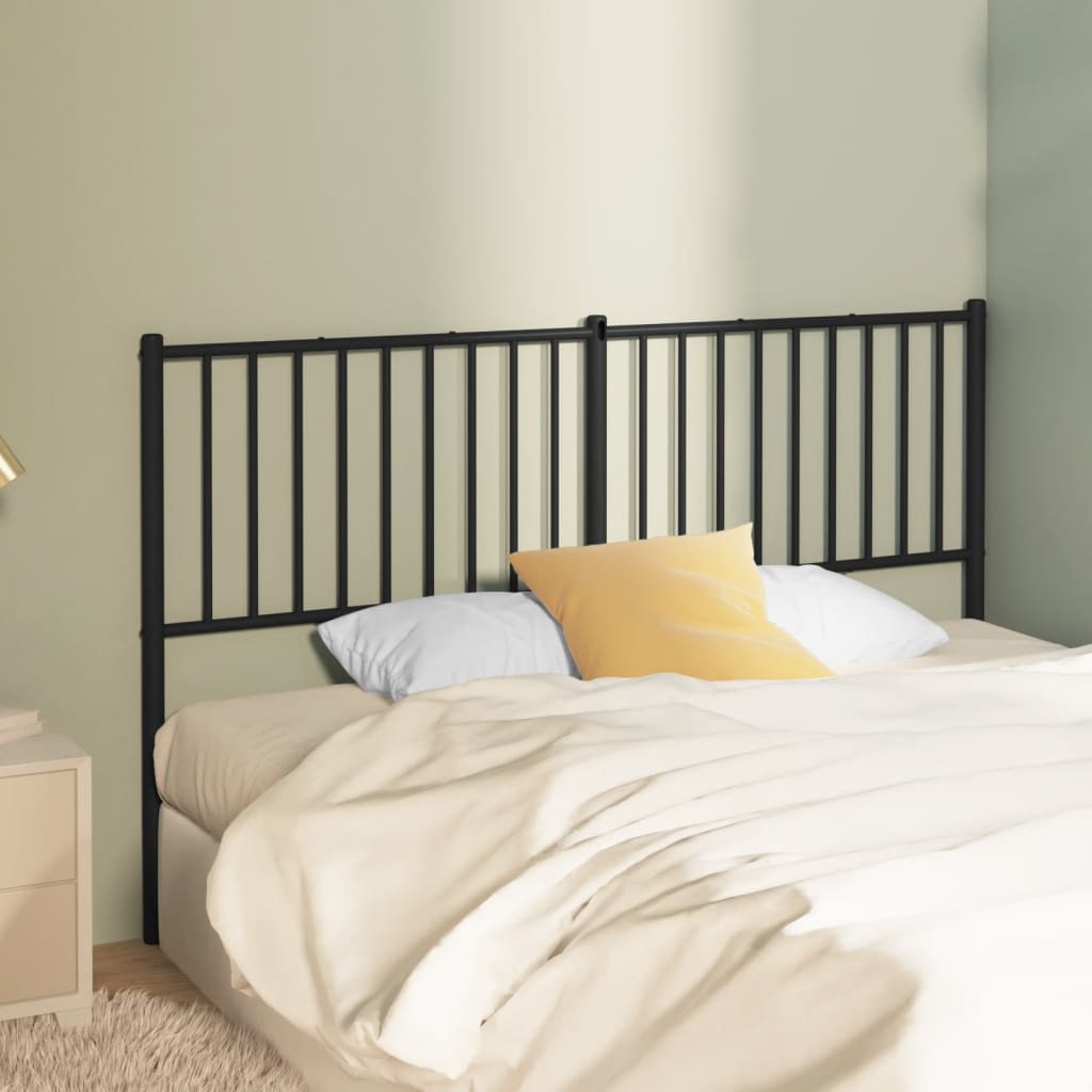 Metal Headboard Black 160 cm