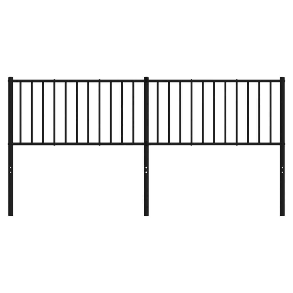 Metal Headboard Black 180 cm