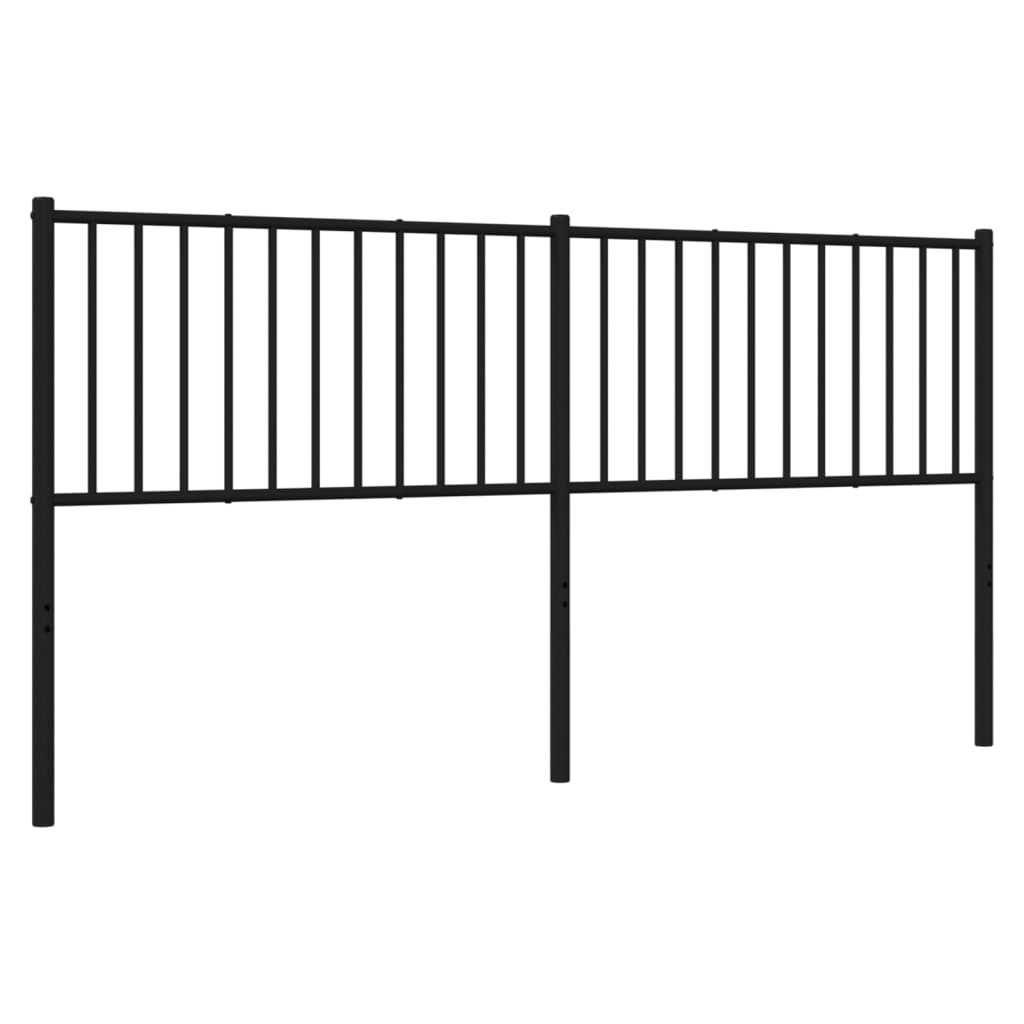 Metal Headboard Black 180 cm