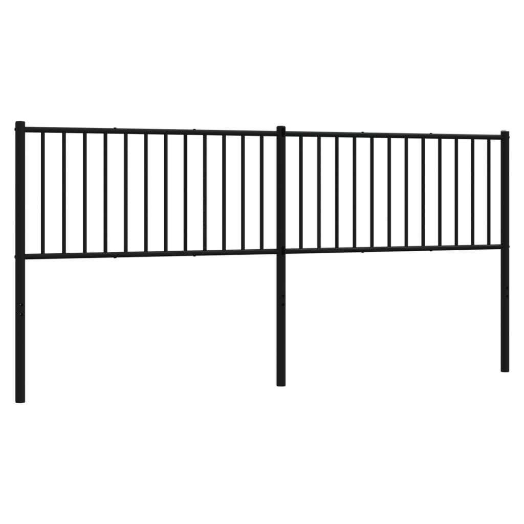 Metal Headboard Black 200 cm