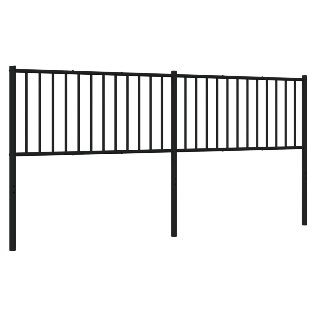 Metal Headboard Black 200 cm