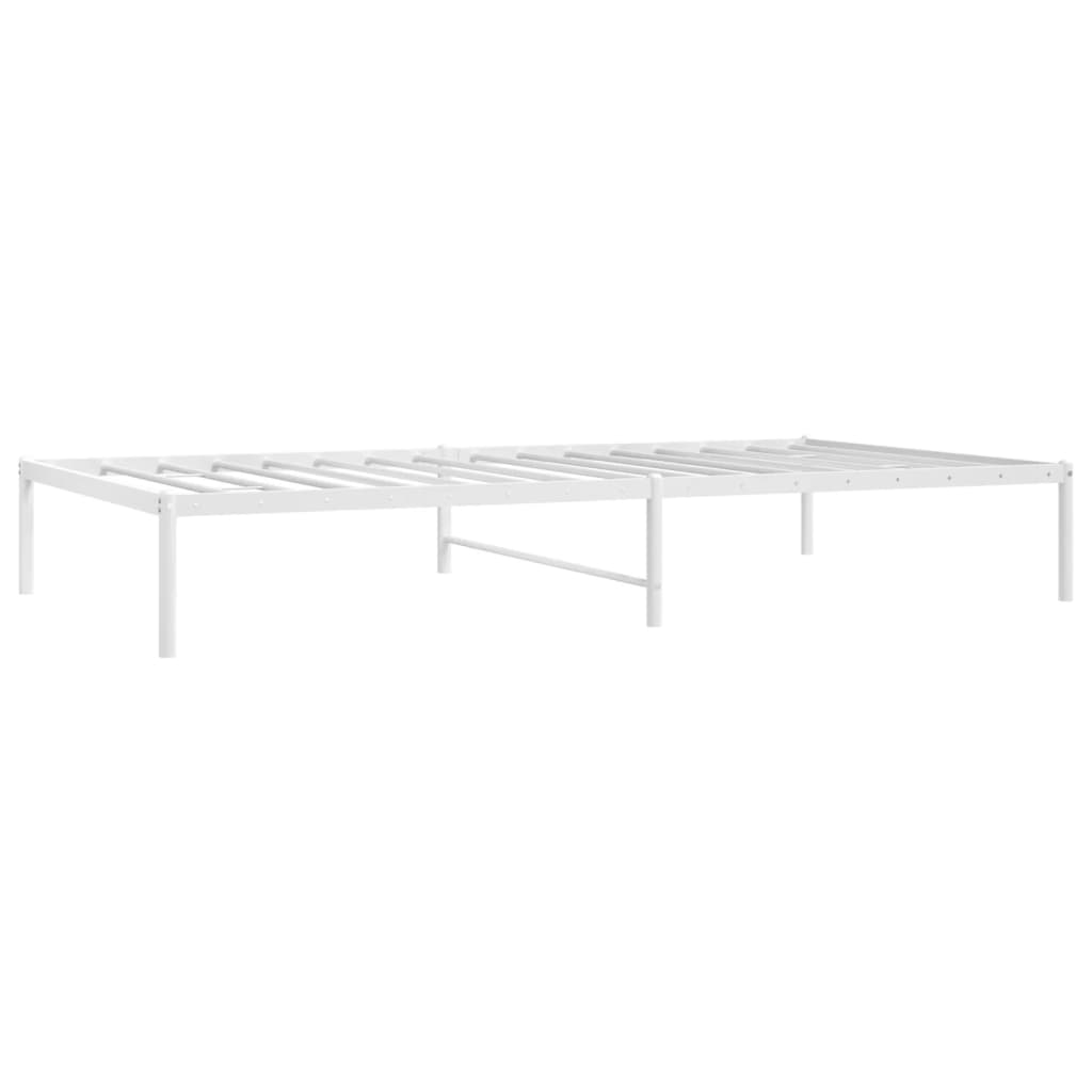 Metal Bed Frame without Mattress White 75x190cm