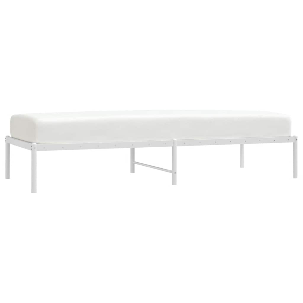 Metal Bed Frame without Mattress White 75x190cm
