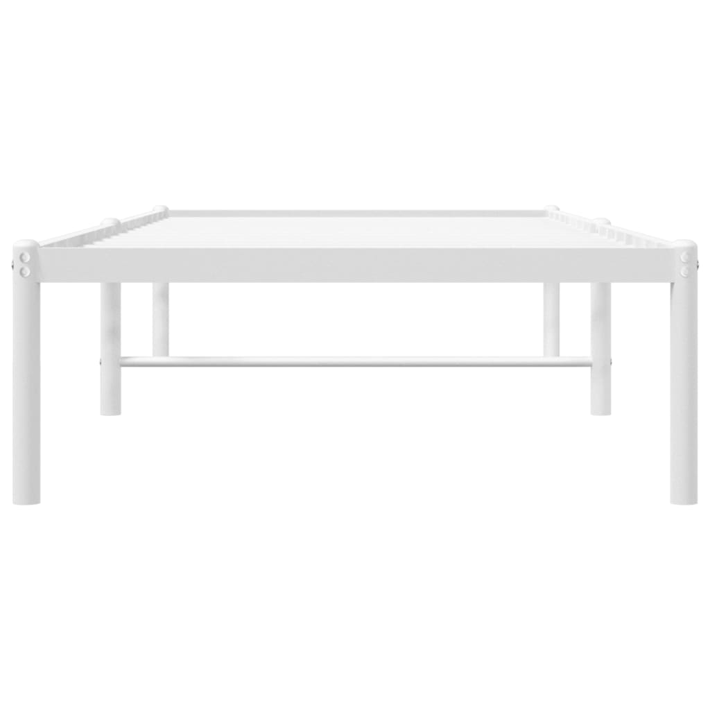 Metal Bed Frame without Mattress White 75x190cm