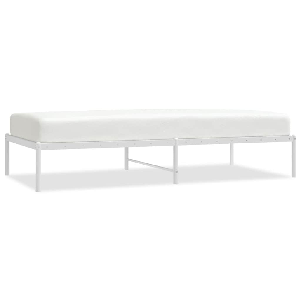 Metal Bed Frame without Mattress White 90x190cm