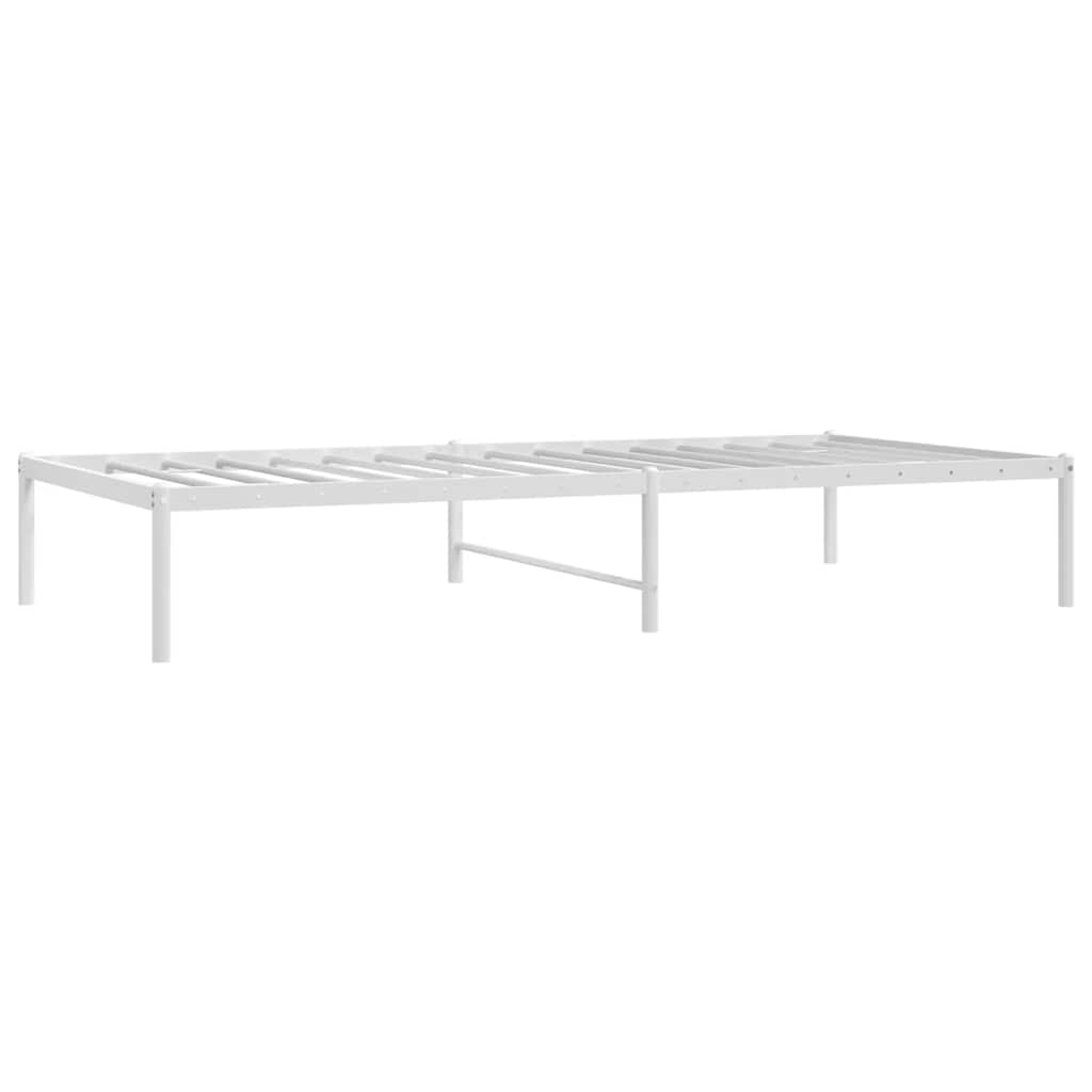 Metal Bed Frame without Mattress White 90x190cm