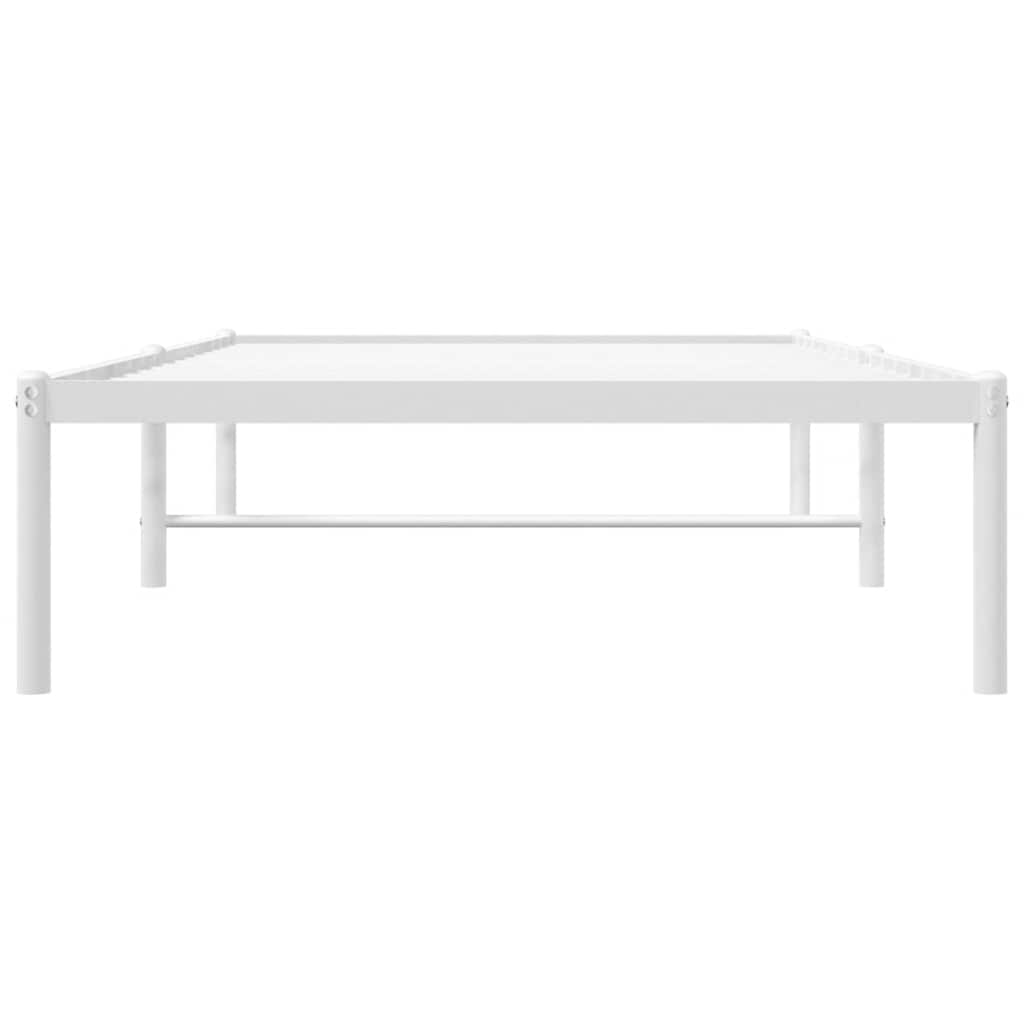 Metal Bed Frame without Mattress White 90x190cm
