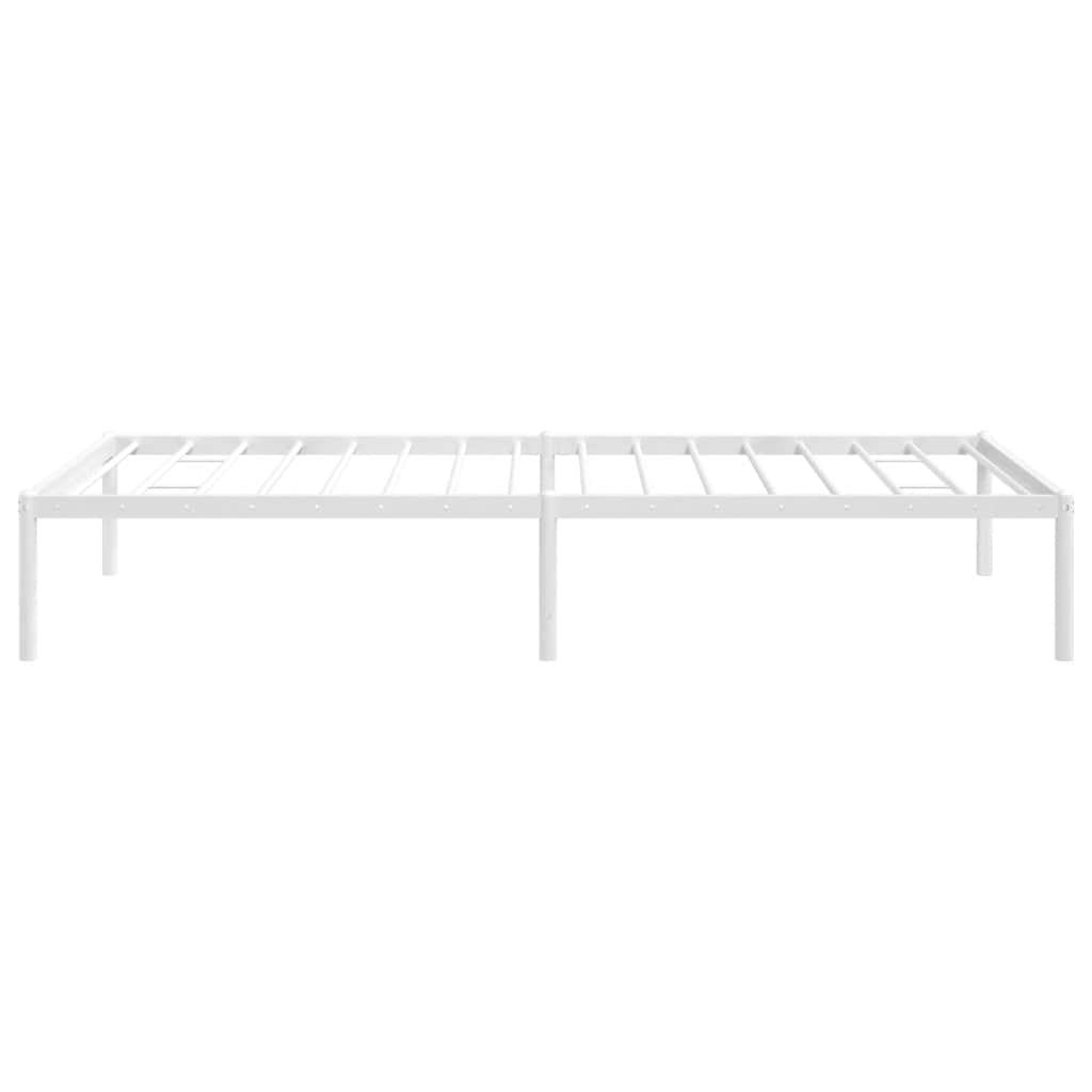 Metal Bed Frame without Mattress White 90x190cm