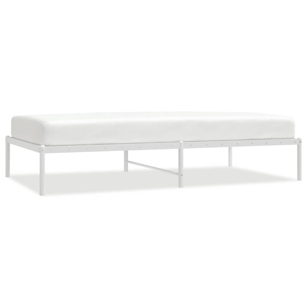 Metal Bed Frame without Mattress White 100x190cm