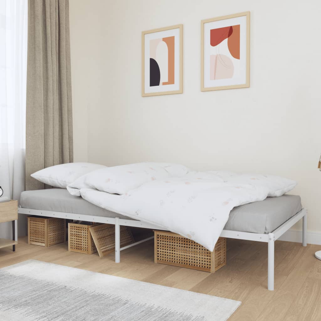 Metal Bed Frame without Mattress White 100x200cm