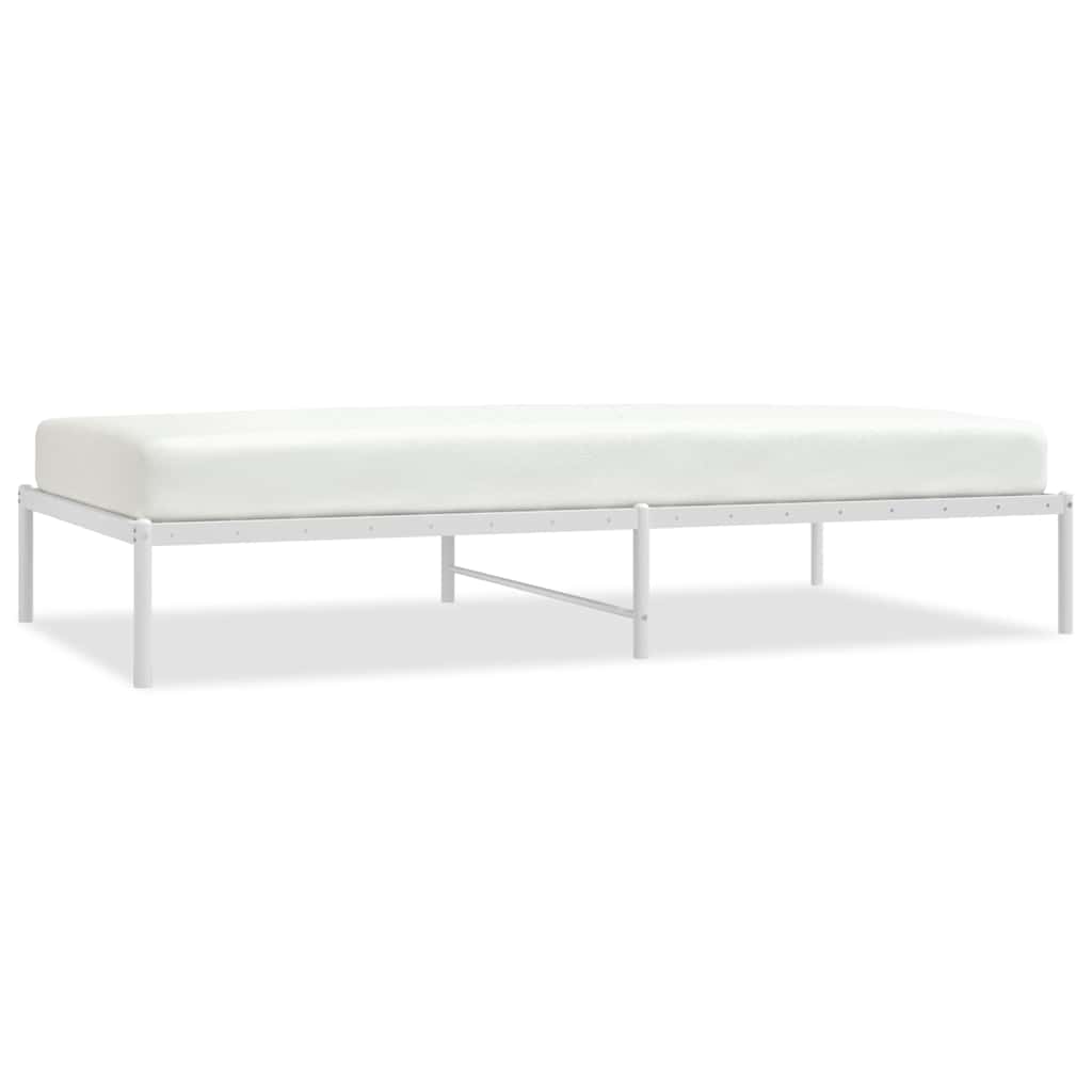 Metal Bed Frame without Mattress White 107x203cm